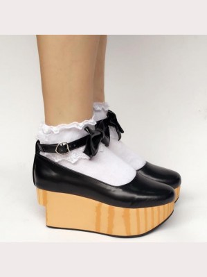 Wood Grain Lolita Platform Shoes (lf170)